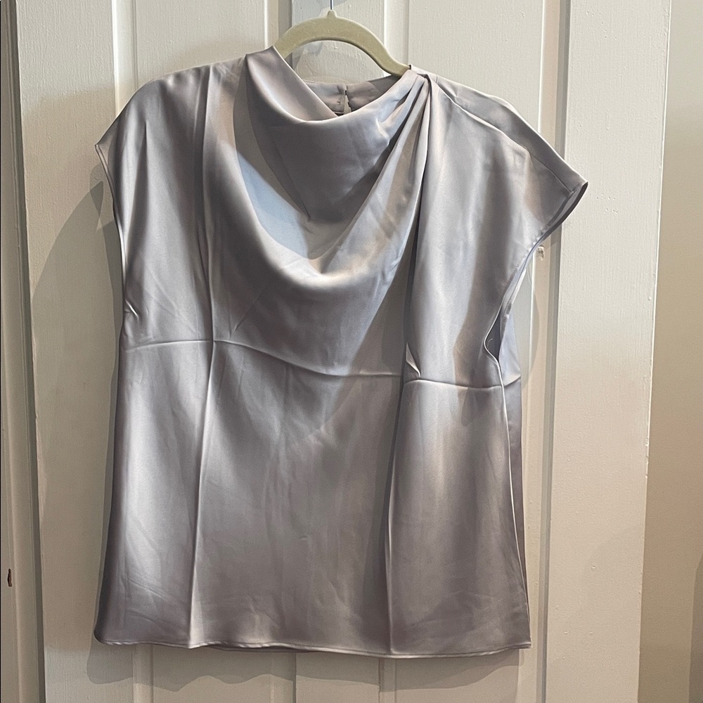 Ann Taylor Elegant Silver Blouse